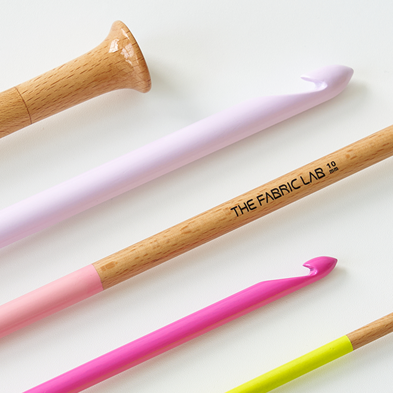 COLOR WOOD AFGHAN CROCHET HOOKS 30CM