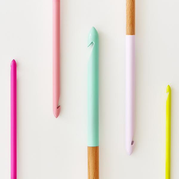 COLOR WOOD AFGHAN CROCHET HOOKS 30CM